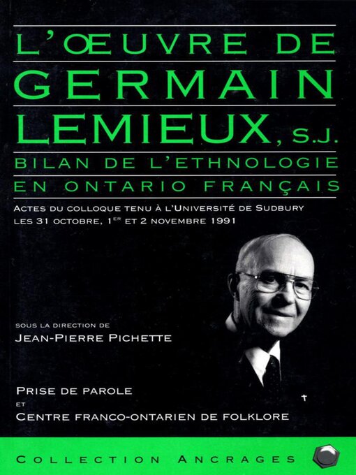 Title details for L'Oeuvre de Germain Lemieux, s.j. by Jean-Pierre Pichette - Available